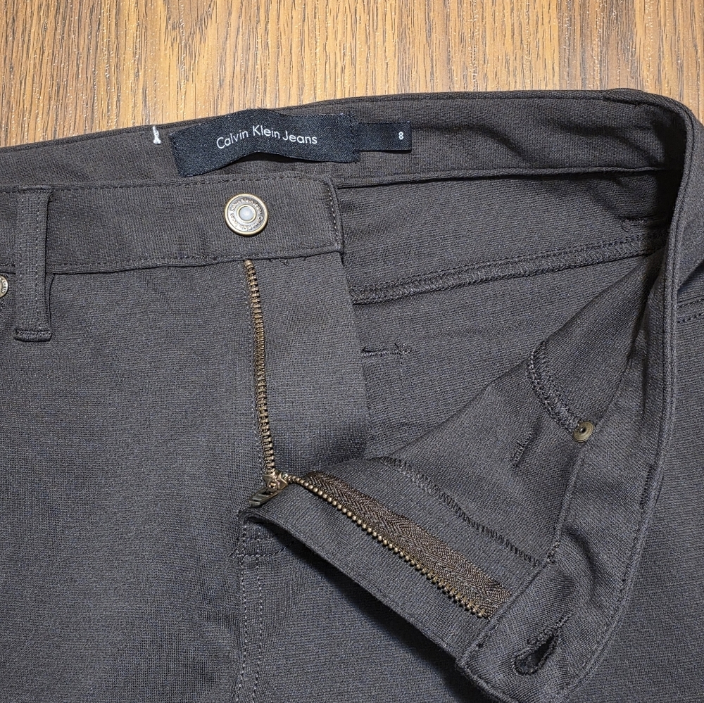 Calvin Klein Chocolate Brown Compression Pants Leggings Size 8 Stretch E43 - Picture 5 of 11